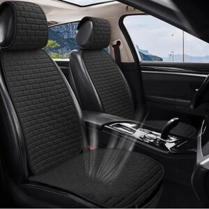 VarCozy linen car seat covers, model number VC-07-B1 / Universal Fit.